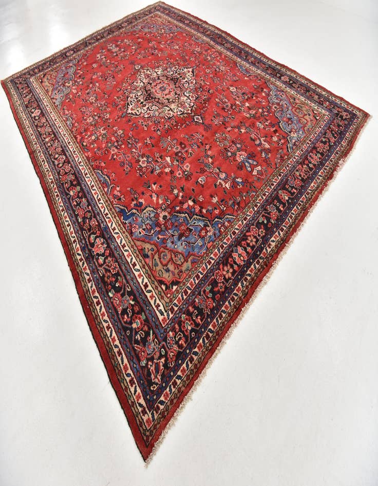 Detail image of  10' 3 x 13' 5  Hand Knotted Hamedan Persian Wool Rug