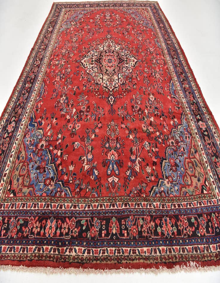 Detail image of  10' 3 x 13' 5  Hand Knotted Hamedan Persian Wool Rug