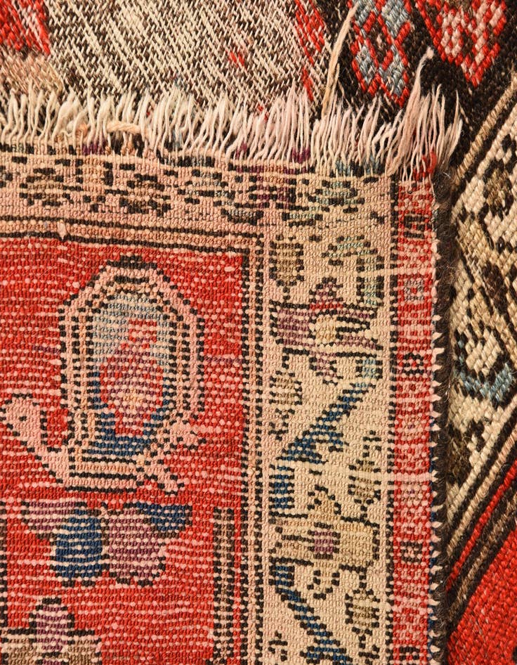 Detail image of  4' 5 x 6' 1  Hand Knotted Hamedan Persian Wool Rug