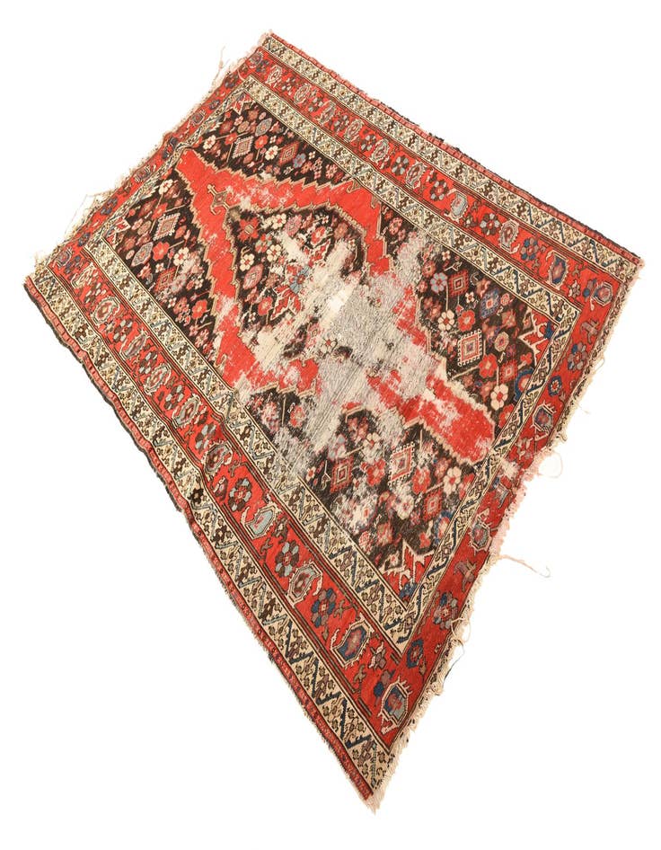 Detail image of  4' 5 x 6' 1  Hand Knotted Hamedan Persian Wool Rug