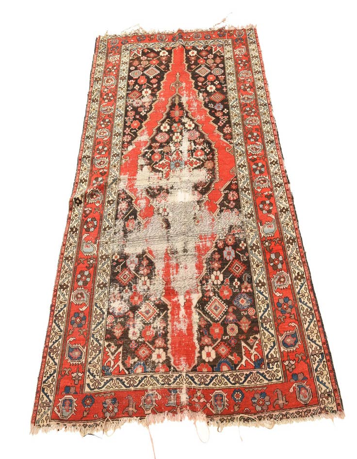 Detail image of  4' 5 x 6' 1  Hand Knotted Hamedan Persian Wool Rug