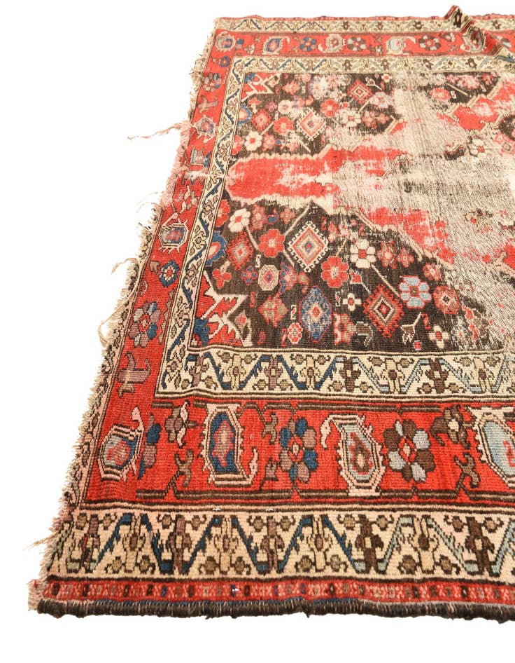 Detail image of  4' 5 x 6' 1  Hand Knotted Hamedan Persian Wool Rug