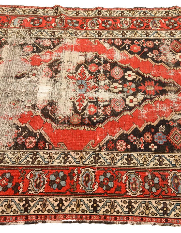 Detail image of  4' 5 x 6' 1  Hand Knotted Hamedan Persian Wool Rug