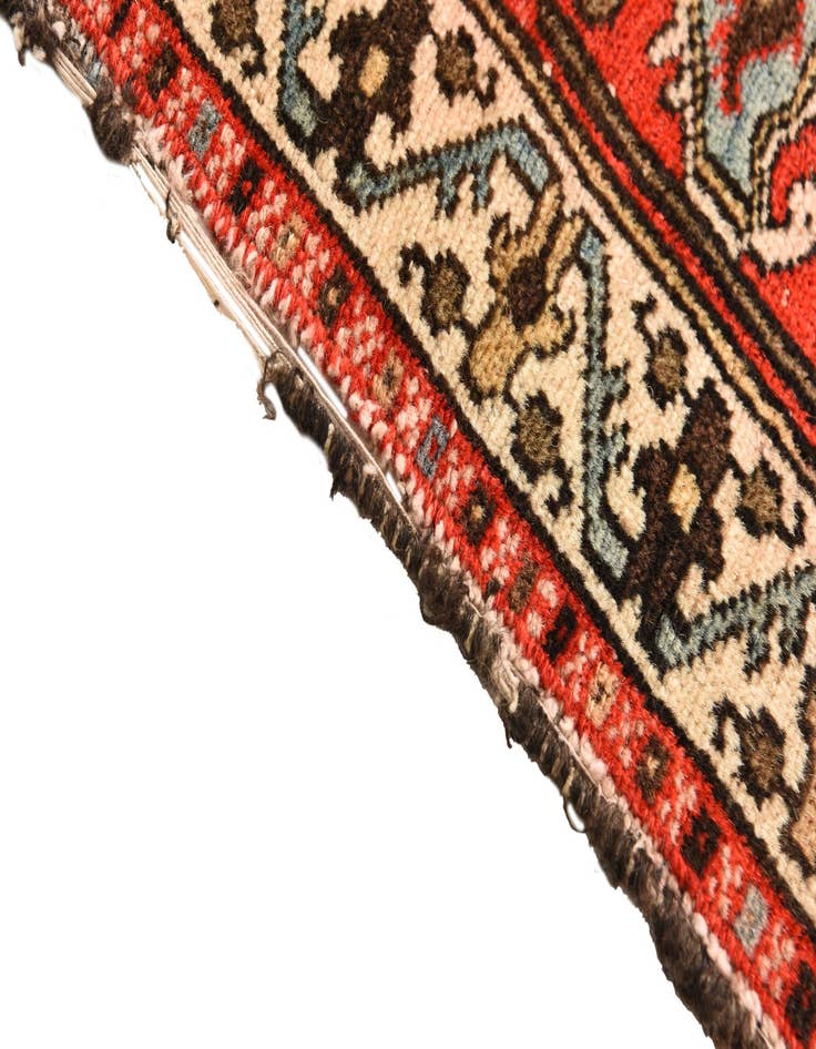 Detail image of  4' 5 x 6' 1  Hand Knotted Hamedan Persian Wool Rug