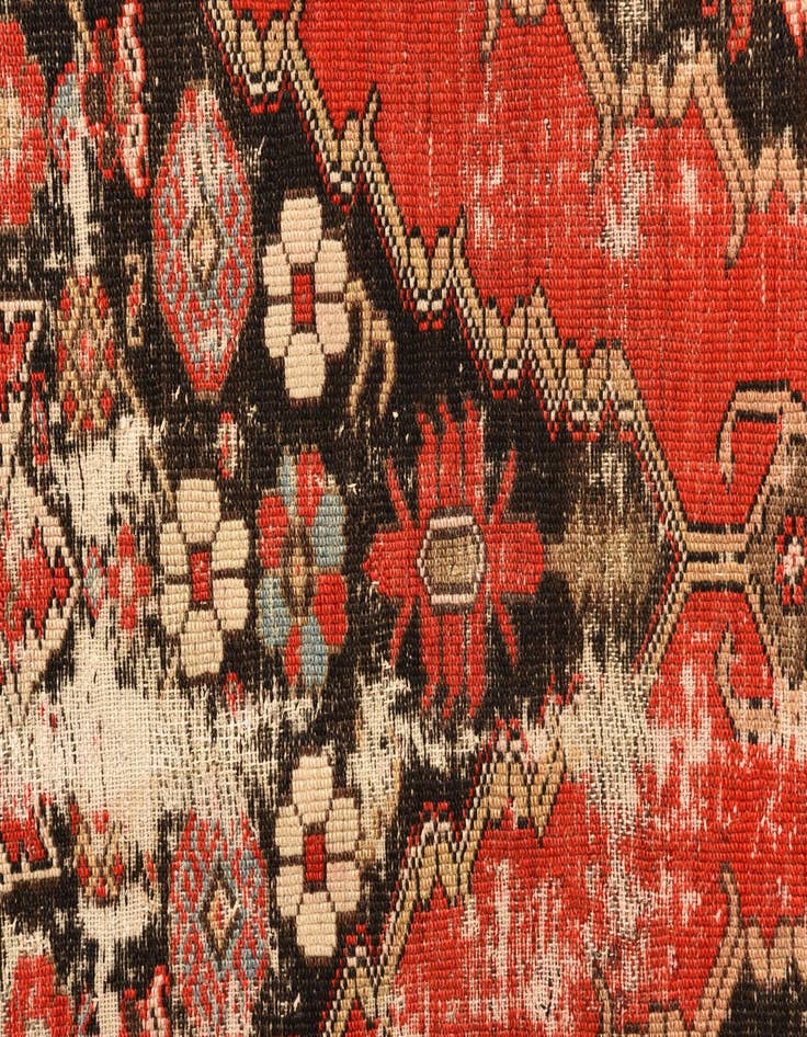 Detail image of  4' 5 x 6' 1  Hand Knotted Hamedan Persian Wool Rug