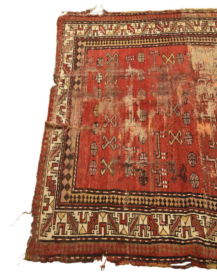 Detail image of 3' 10 x 5' 5 Hand Knotted Hamedan Persian Wool Rug