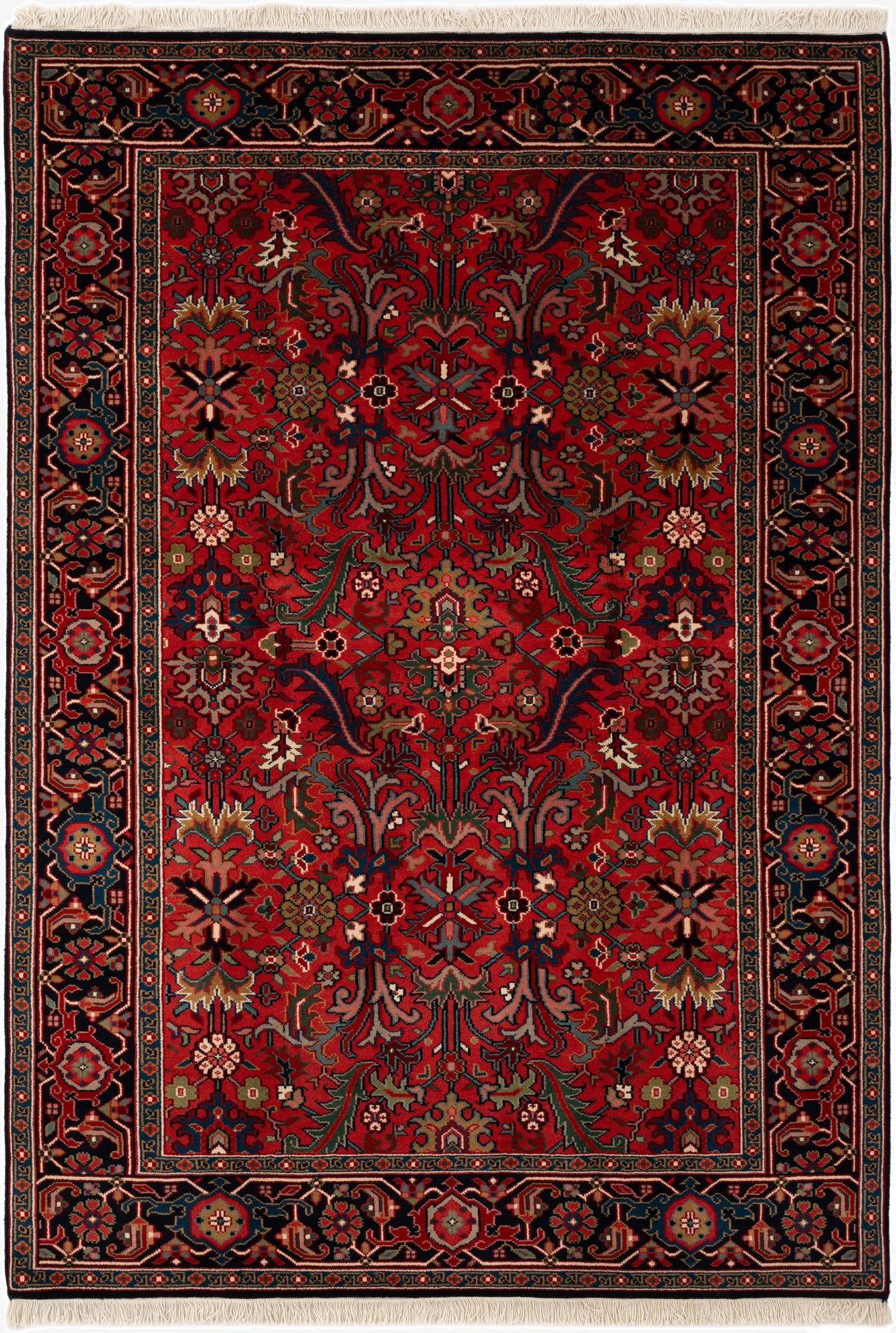  6' 2 x 8' 8  Hand Knotted Hamedan Wool Rug