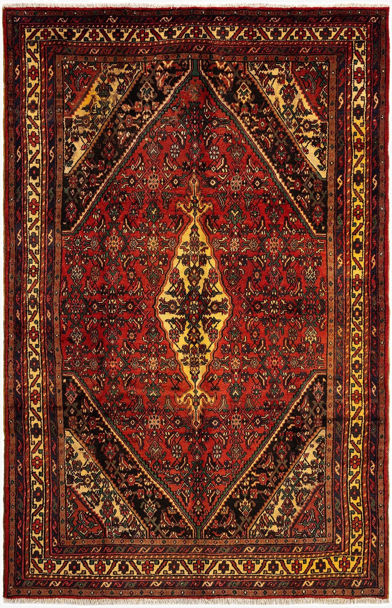  6' 8 x 10' 3 Hamedan Wool Rug