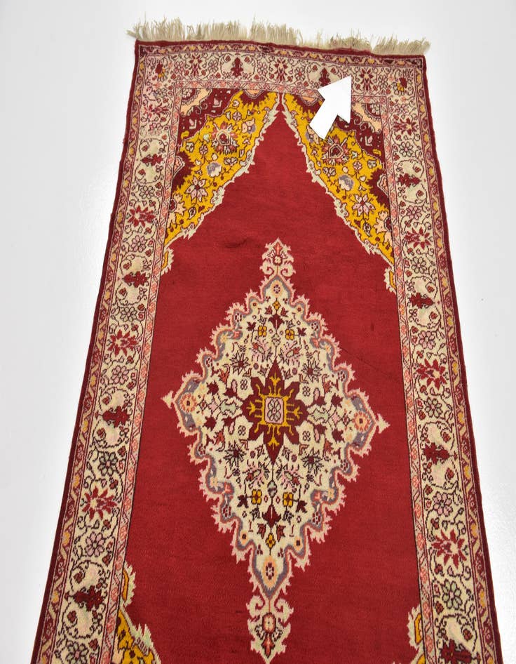 Detail image of  4' x 6' 4  Hand Knotted Hereke Wool Rug