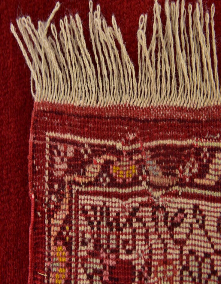 Detail image of  4' x 6' 4  Hand Knotted Hereke Wool Rug