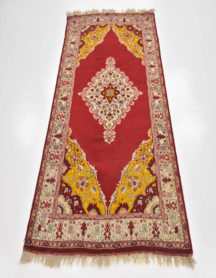 Detail image of  4' x 6' 4  Hand Knotted Hereke Wool Rug