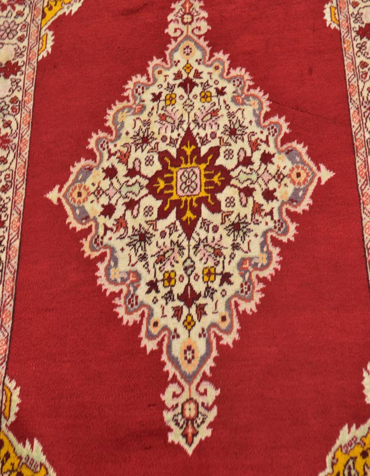 Detail image of  4' x 6' 4  Hand Knotted Hereke Wool Rug