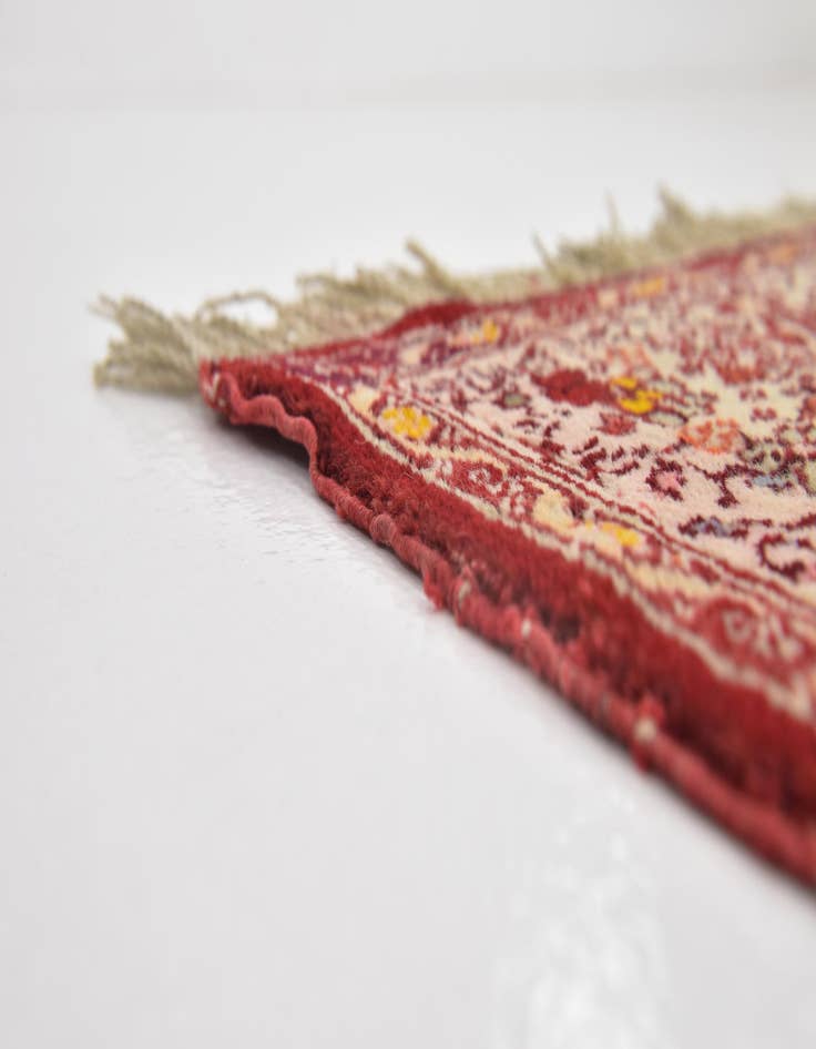 Detail image of  4' x 6' 4  Hand Knotted Hereke Wool Rug