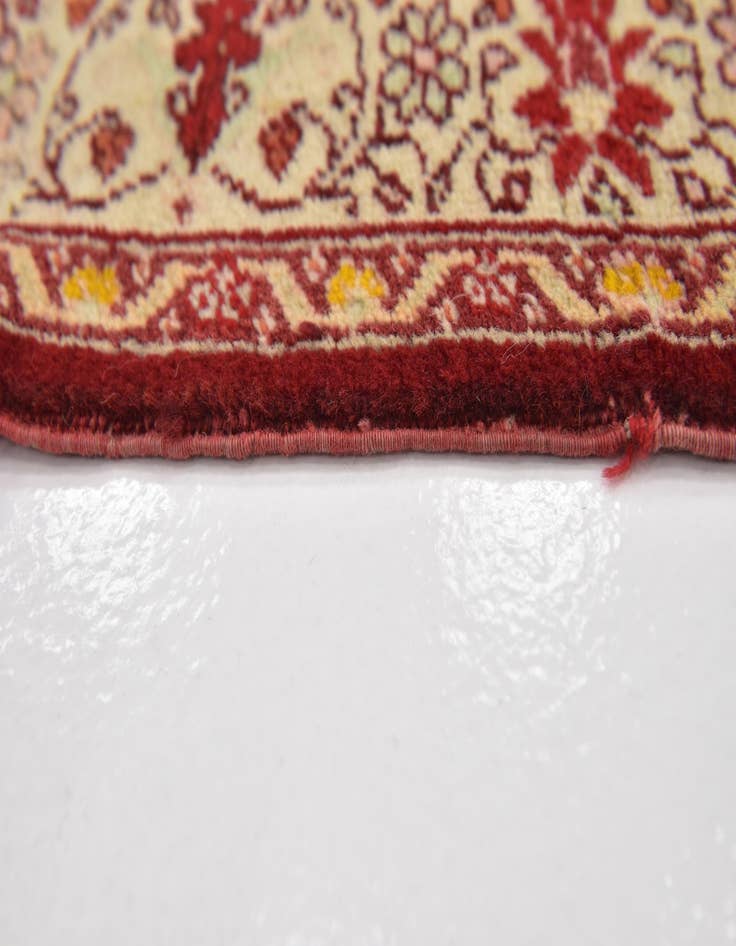 Detail image of  4' x 6' 4  Hand Knotted Hereke Wool Rug