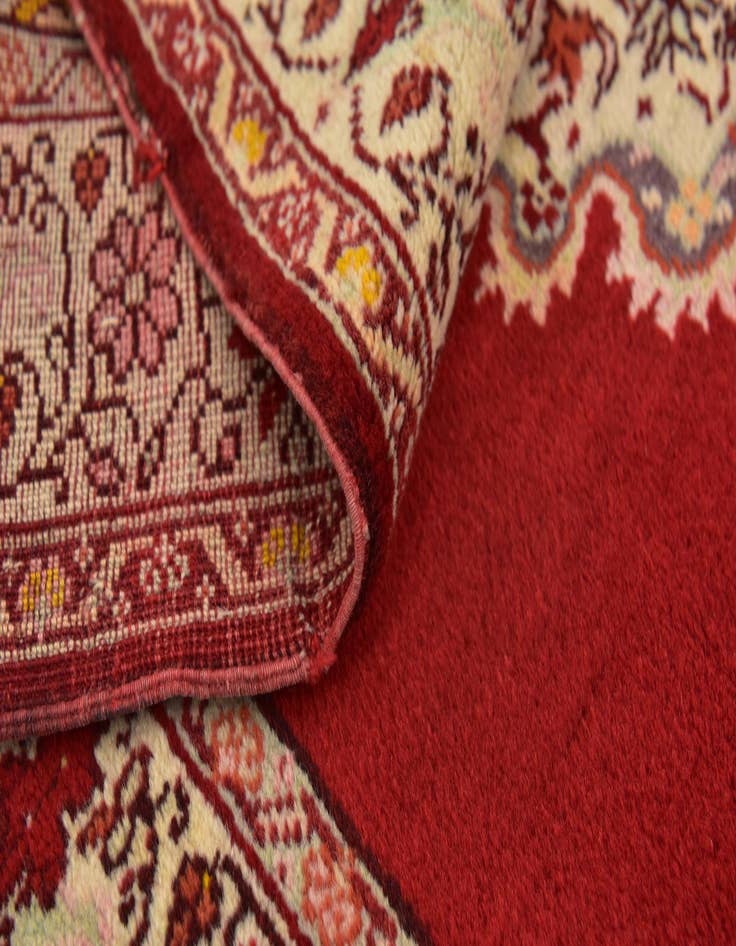 Detail image of  4' x 6' 4  Hand Knotted Hereke Wool Rug