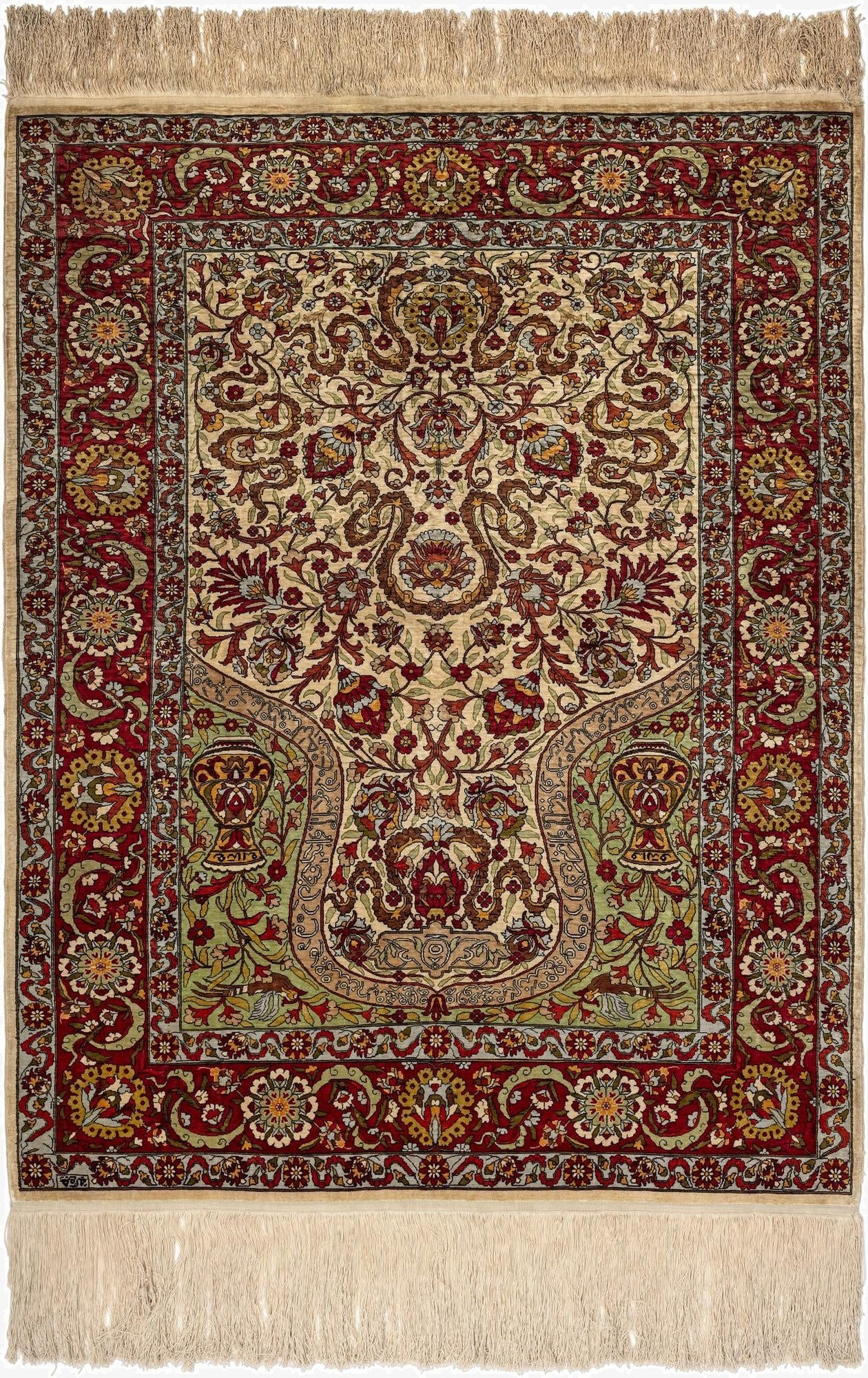  3' 3 x 4' 5 Hereke Silk Rug