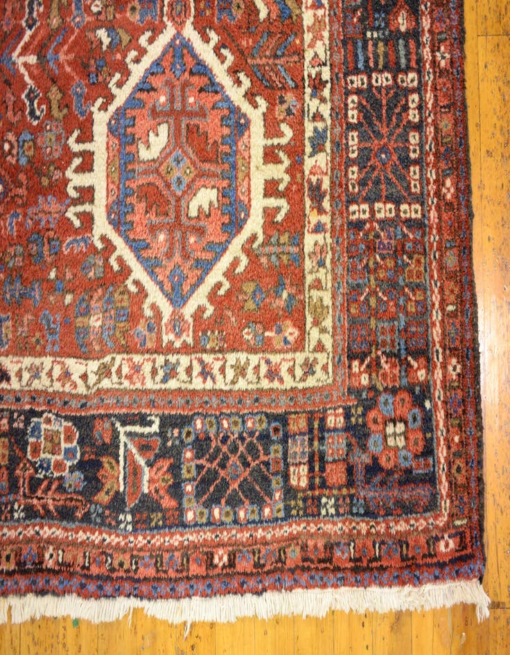 Detail image of  8' 2 x 11' 10  Hand Knotted Heriz Persian Wool Rug