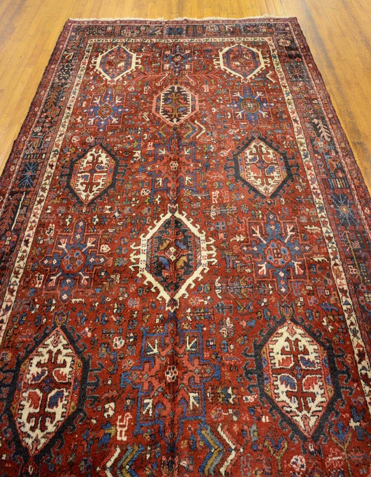 Detail image of  8' 2 x 11' 10  Hand Knotted Heriz Persian Wool Rug