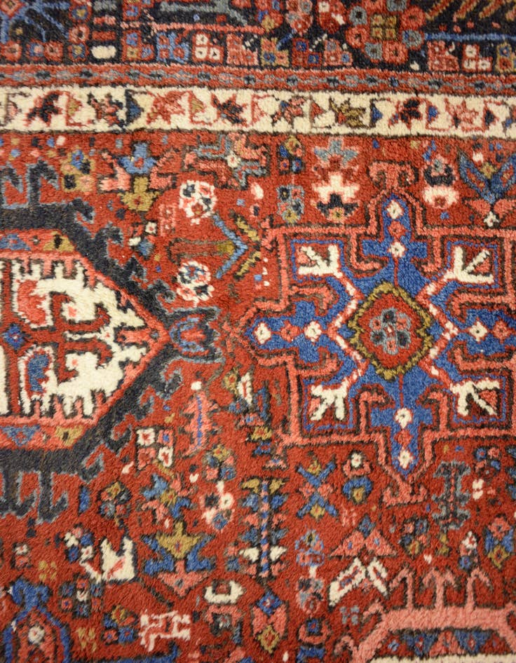 Detail image of  8' 2 x 11' 10  Hand Knotted Heriz Persian Wool Rug