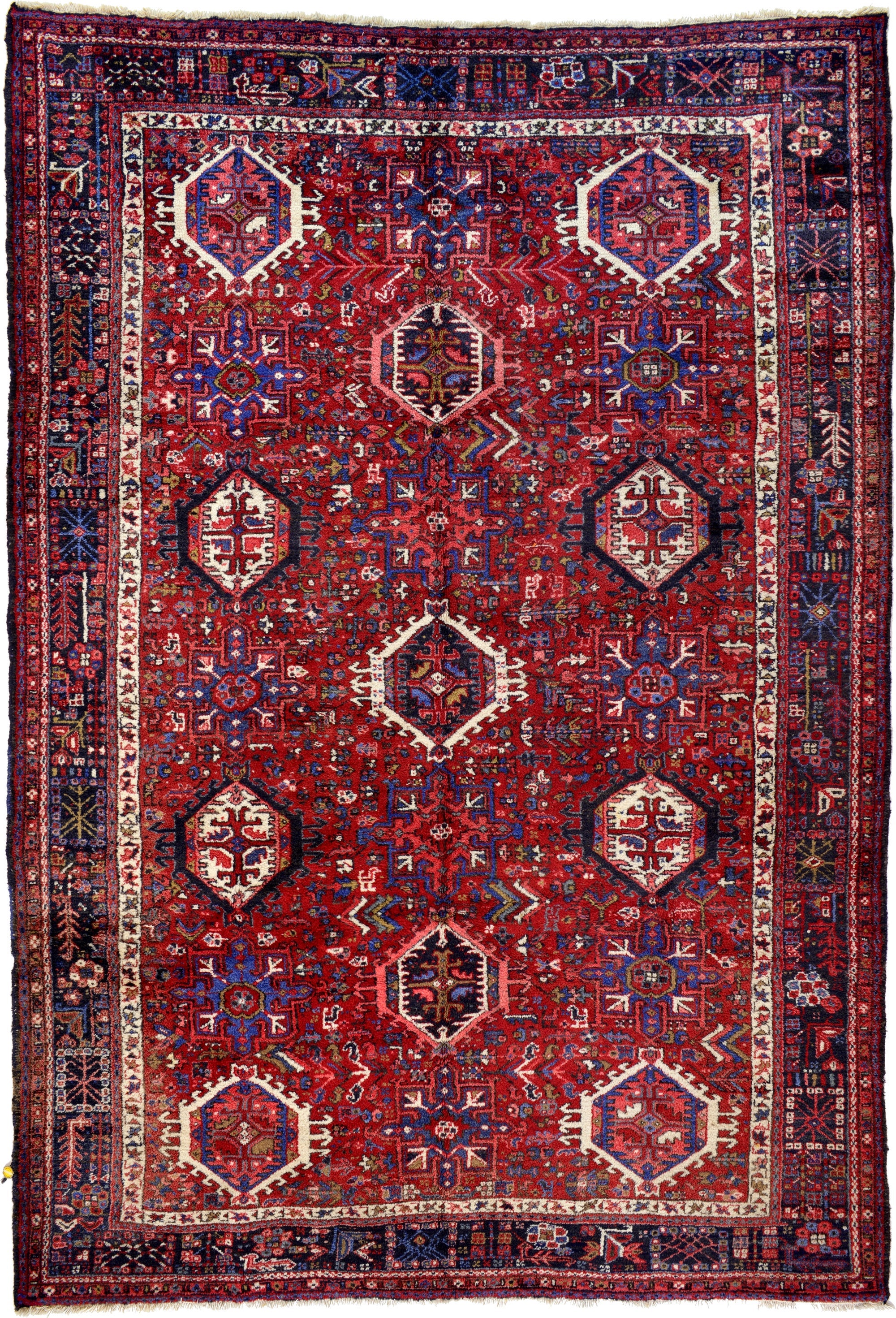  8' 2 x 11' 10  Hand Knotted Heriz Persian Wool Rug