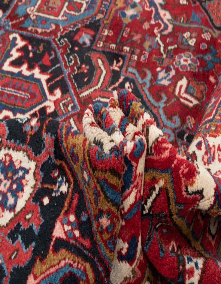 Detail image of  8' 2 x 11' 8  Hand Knotted Heriz Persian Wool Rug