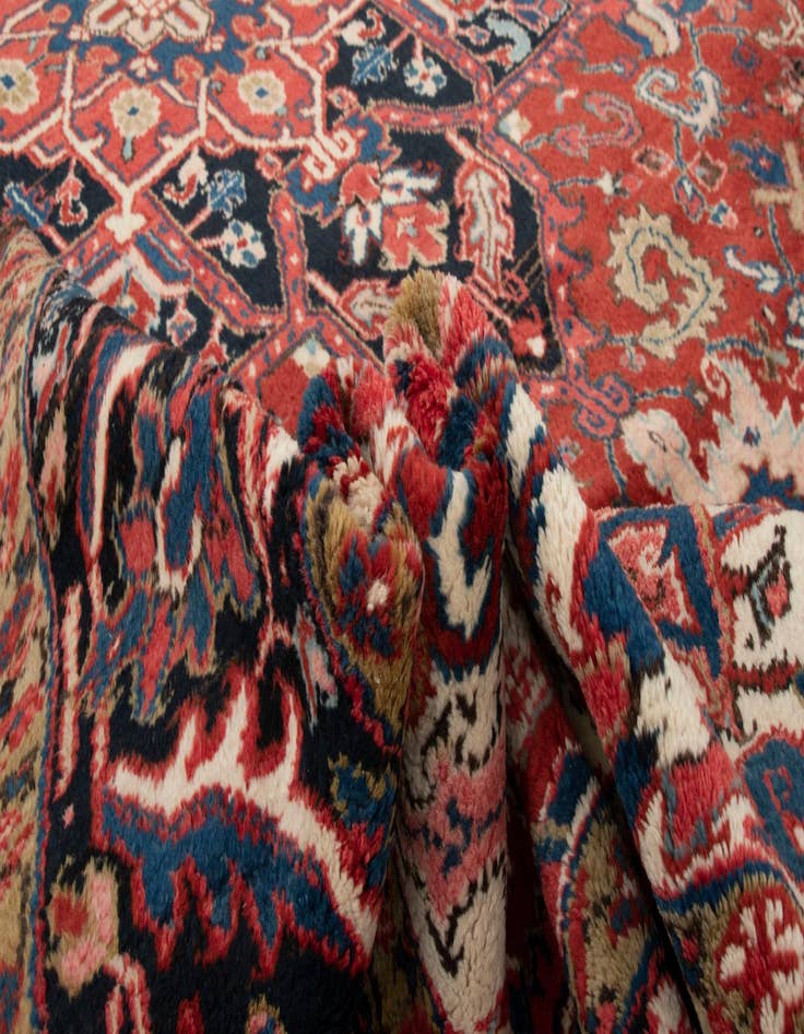 Detail image of  8' 6 x 11' 10  Hand Knotted Heriz Persian Wool Rug