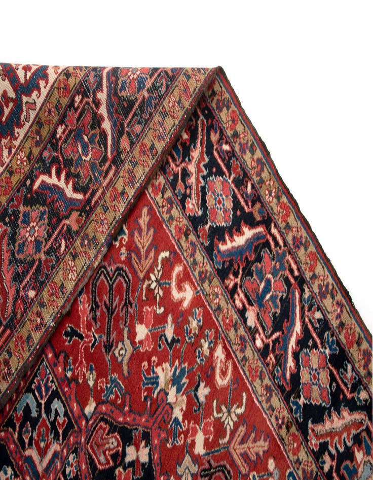 Detail image of  8' 6 x 11' 10  Hand Knotted Heriz Persian Wool Rug