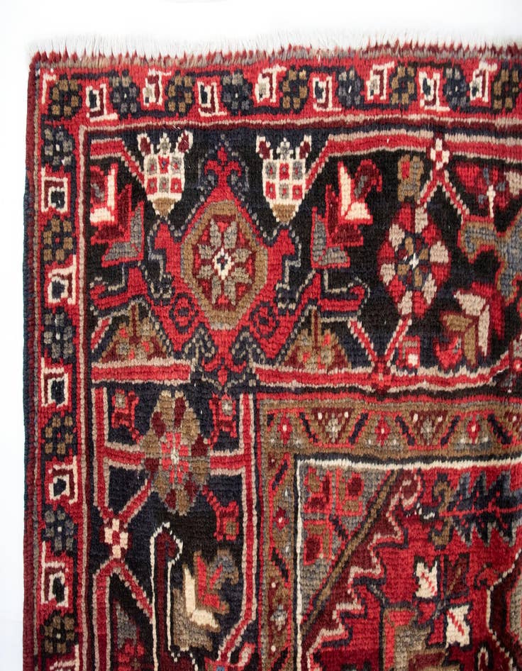 Detail image of  7' 10 x 11'  Hand Knotted Heriz Persian Wool Rug