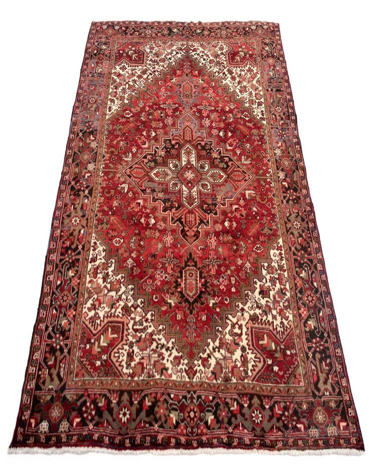 Detail image of  7' 10 x 11'  Hand Knotted Heriz Persian Wool Rug