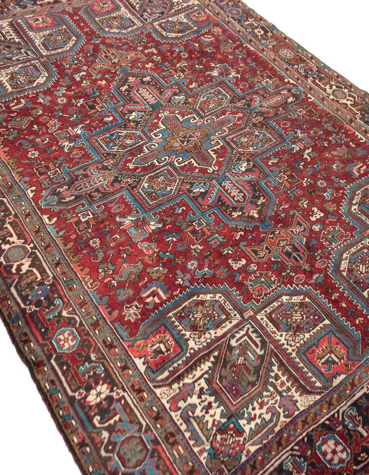 Detail image of  8' 3 x 10' 10  Hand Knotted Heriz Persian Wool Rug