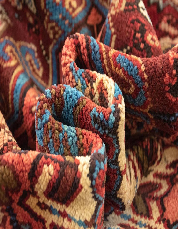 Detail image of  8' 11 x 11' 6  Hand Knotted Heriz Persian Wool Rug