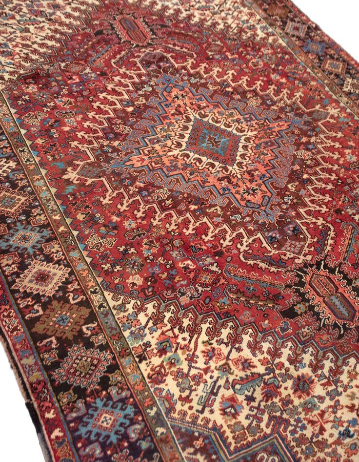 Detail image of  8' 11 x 11' 6  Hand Knotted Heriz Persian Wool Rug