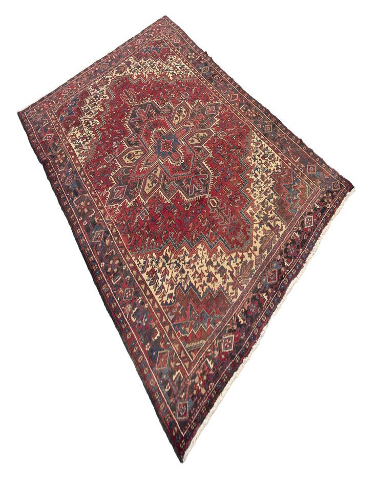 Detail image of  7' 5 x 10' 3  Hand Knotted Heriz Persian Wool Rug