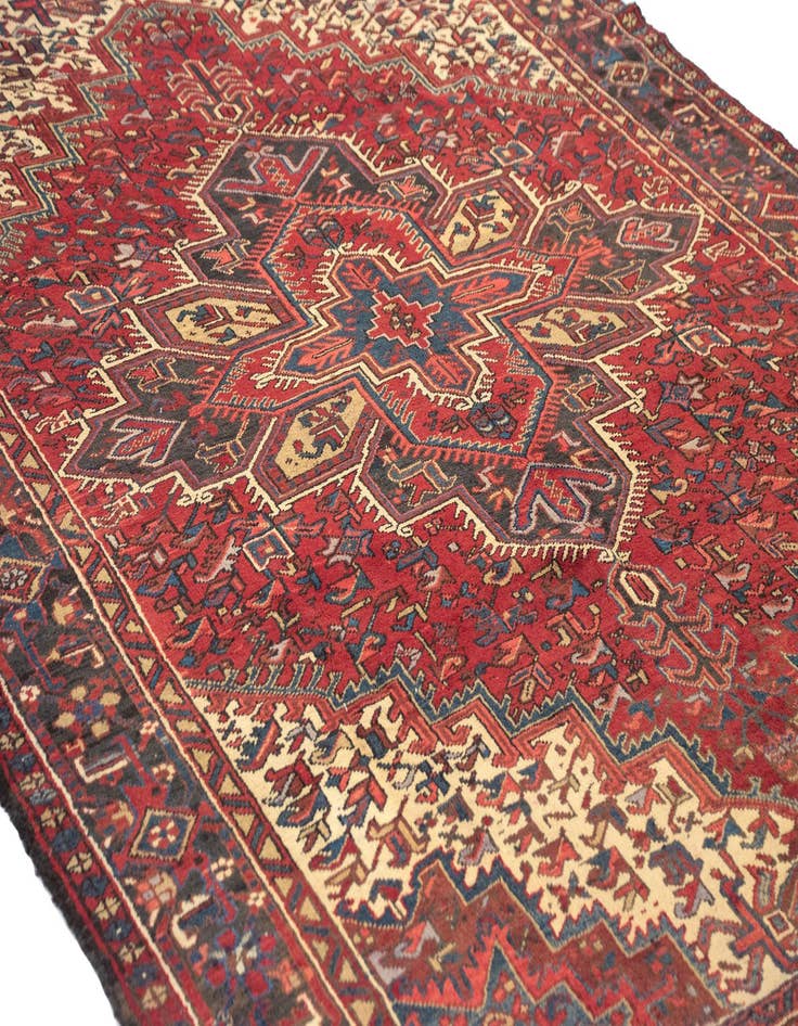 Detail image of  7' 5 x 10' 3  Hand Knotted Heriz Persian Wool Rug