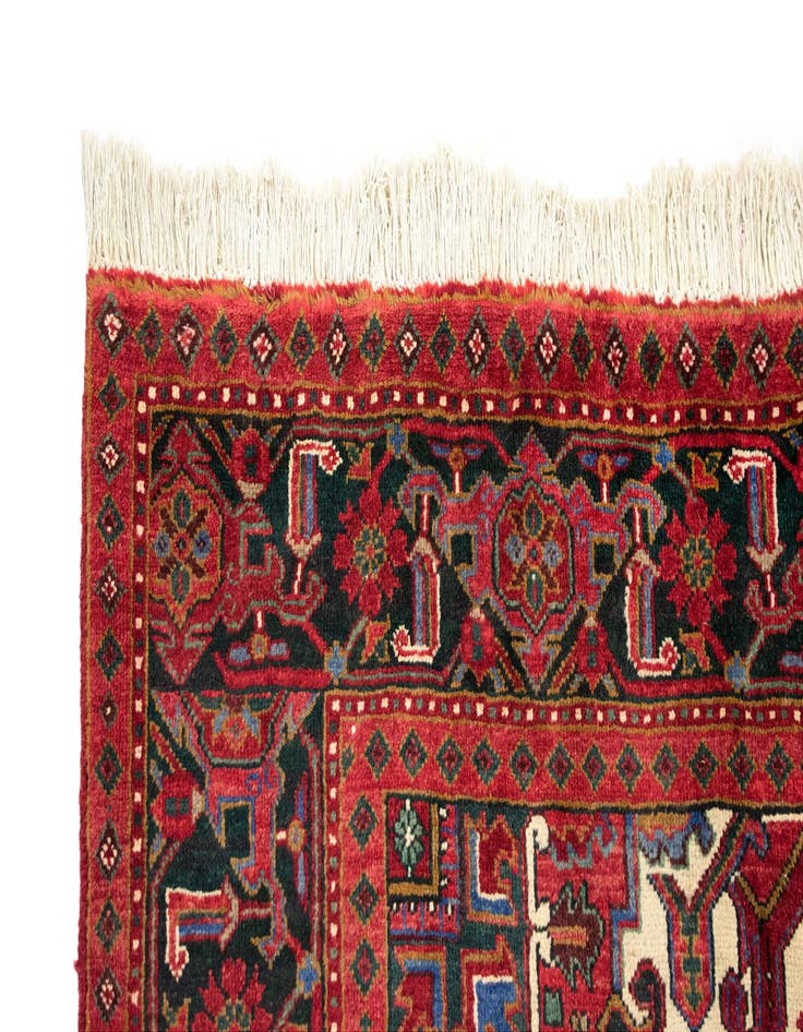 Detail image of  6' 6 x 9' 11  Hand Knotted Heriz Persian Wool Rug