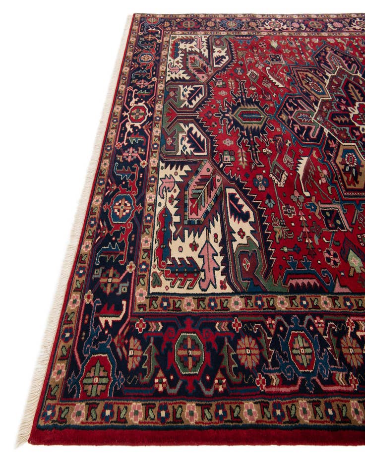 Detail image of  8' 2 x 11' 4  Hand Knotted Heriz Wool Rug