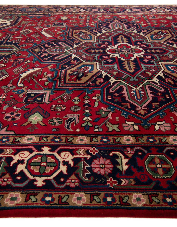 Detail image of  8' 2 x 11' 4  Hand Knotted Heriz Wool Rug