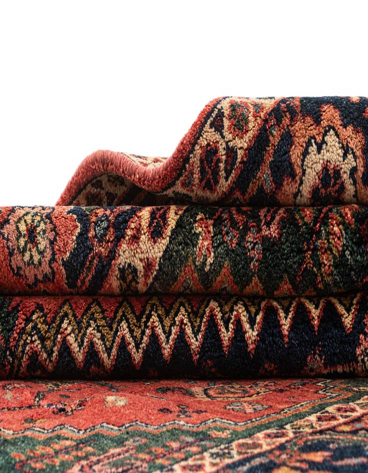 Detail image of  7' x 10' 7  Hand Knotted Heriz Wool Rug