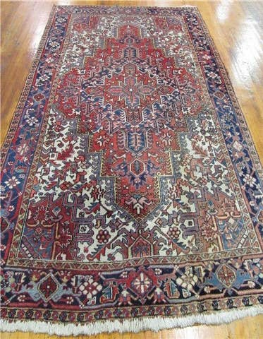 Detail image of  7' 7 x 11' 1  Hand Knotted Heriz Persian Wool Rug