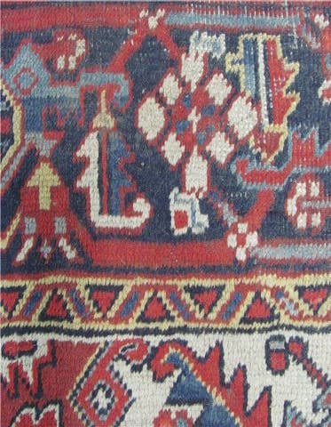 Detail image of  7' 7 x 11' 1  Hand Knotted Heriz Persian Wool Rug