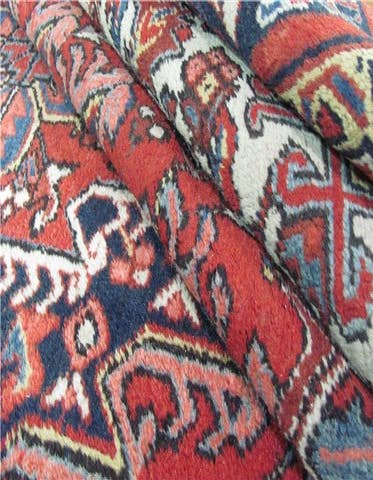 Detail image of  7' 7 x 11' 1  Hand Knotted Heriz Persian Wool Rug
