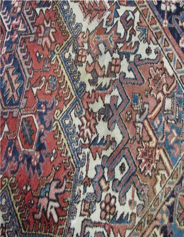 Detail image of  7' 7 x 11' 1  Hand Knotted Heriz Persian Wool Rug