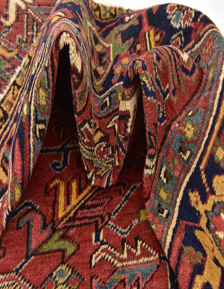 Detail image of  8' 2 x 11' 6  Hand Knotted Heriz Persian Wool Rug