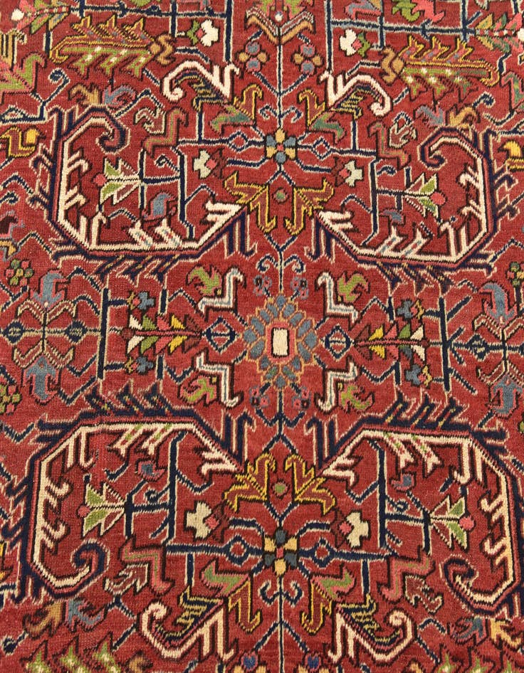 Detail image of  8' 2 x 11' 6  Hand Knotted Heriz Persian Wool Rug