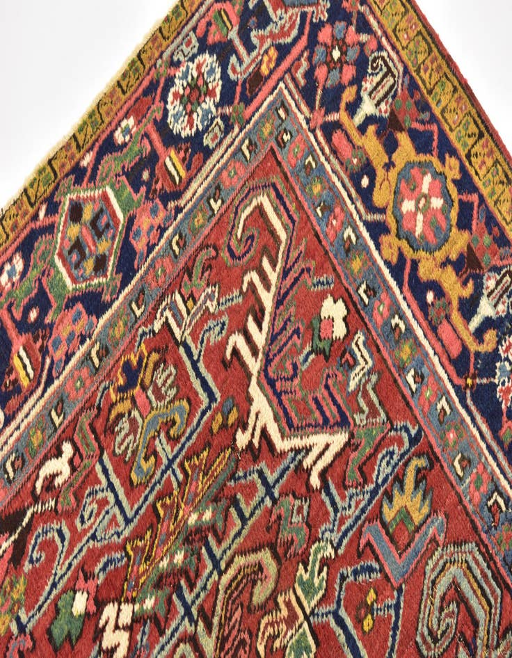 Detail image of  8' 2 x 11' 6  Hand Knotted Heriz Persian Wool Rug