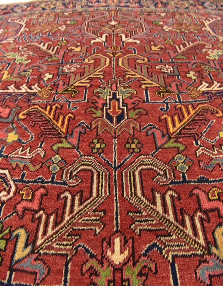 Detail image of  8' 2 x 11' 6  Hand Knotted Heriz Persian Wool Rug