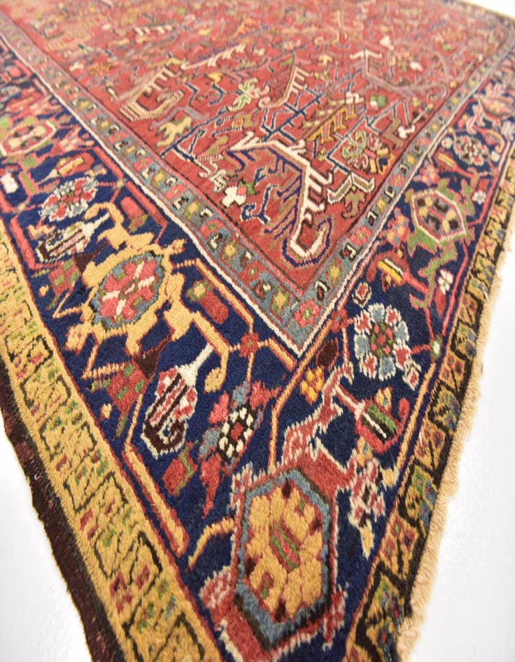 Detail image of  8' 2 x 11' 6  Hand Knotted Heriz Persian Wool Rug