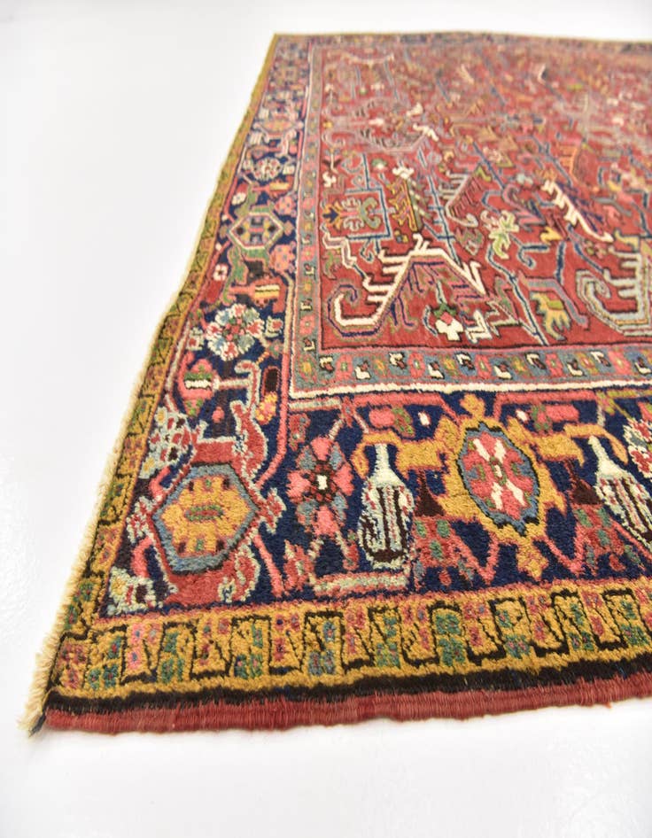 Detail image of  8' 2 x 11' 6  Hand Knotted Heriz Persian Wool Rug