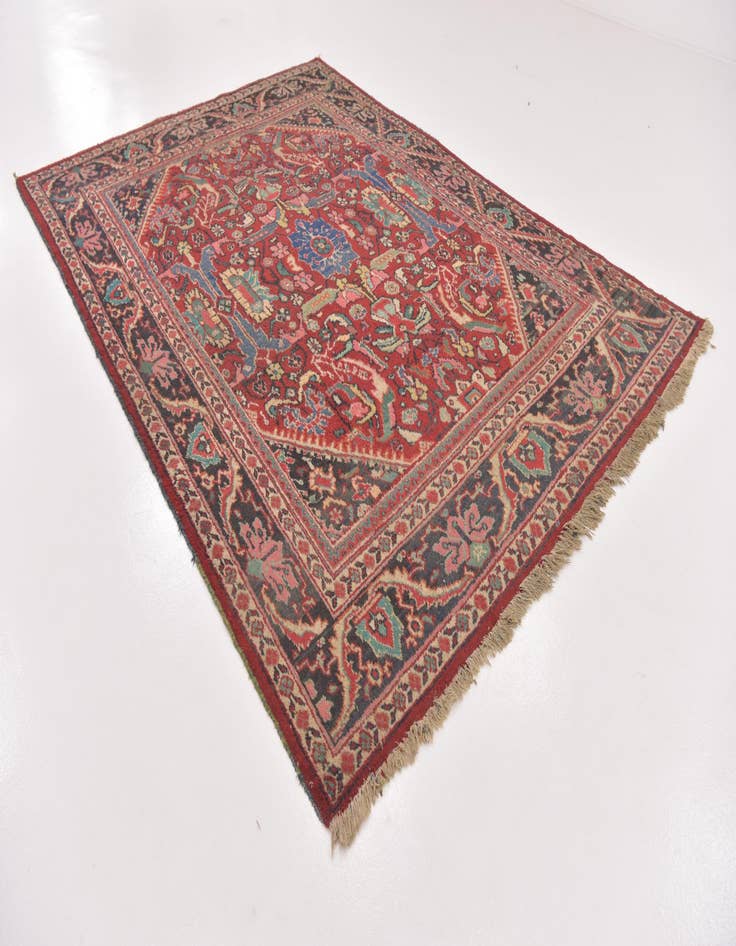 Detail image of  7' 2 x 10' 2  Hand Knotted Heriz Persian Wool Rug