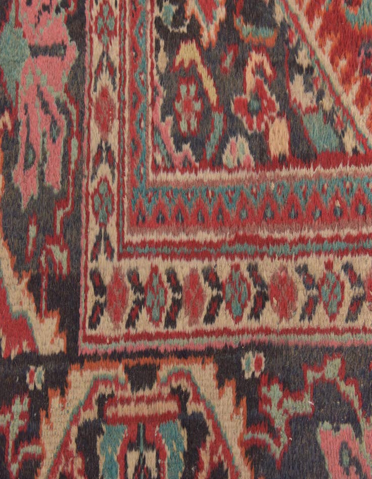 Detail image of  7' 2 x 10' 2  Hand Knotted Heriz Persian Wool Rug